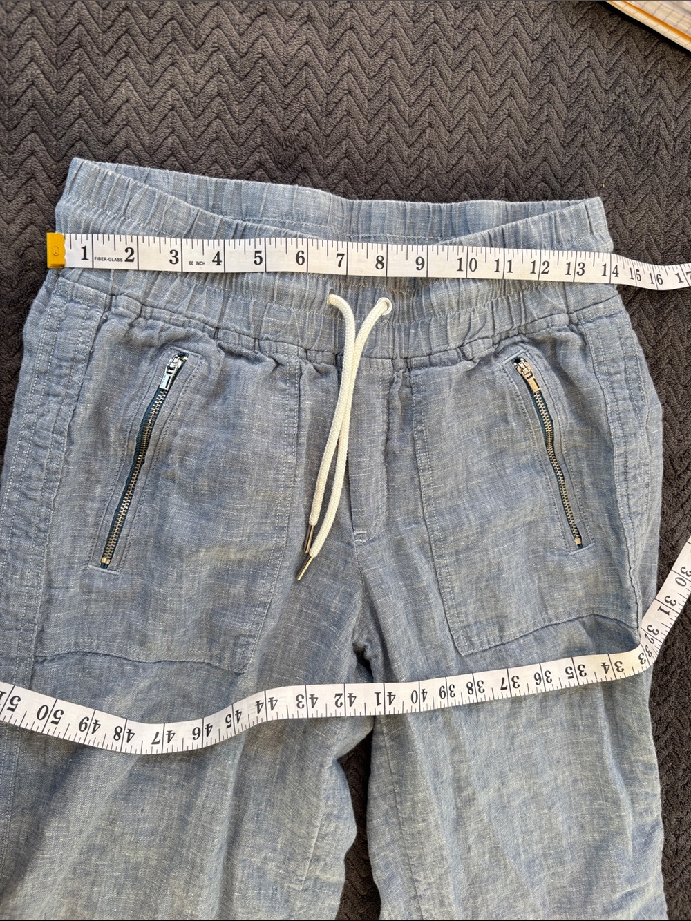 Athleta Light Blue Wide-Leg Linen Blend Pants - Picture 9 of 12